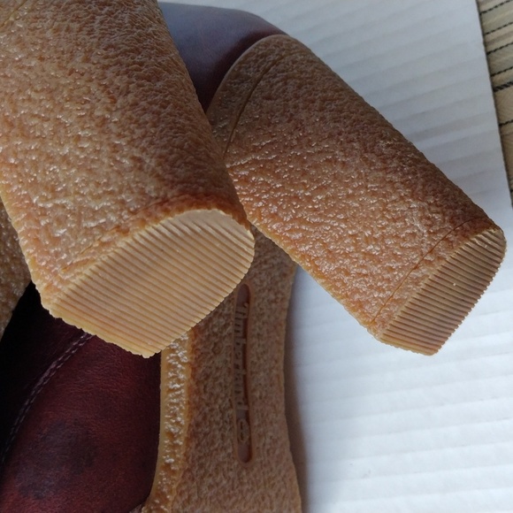 Timberland Tillston Burgundy and Brown Heeled Boots with Lace-up Detail 11 - Picture 9 of 11